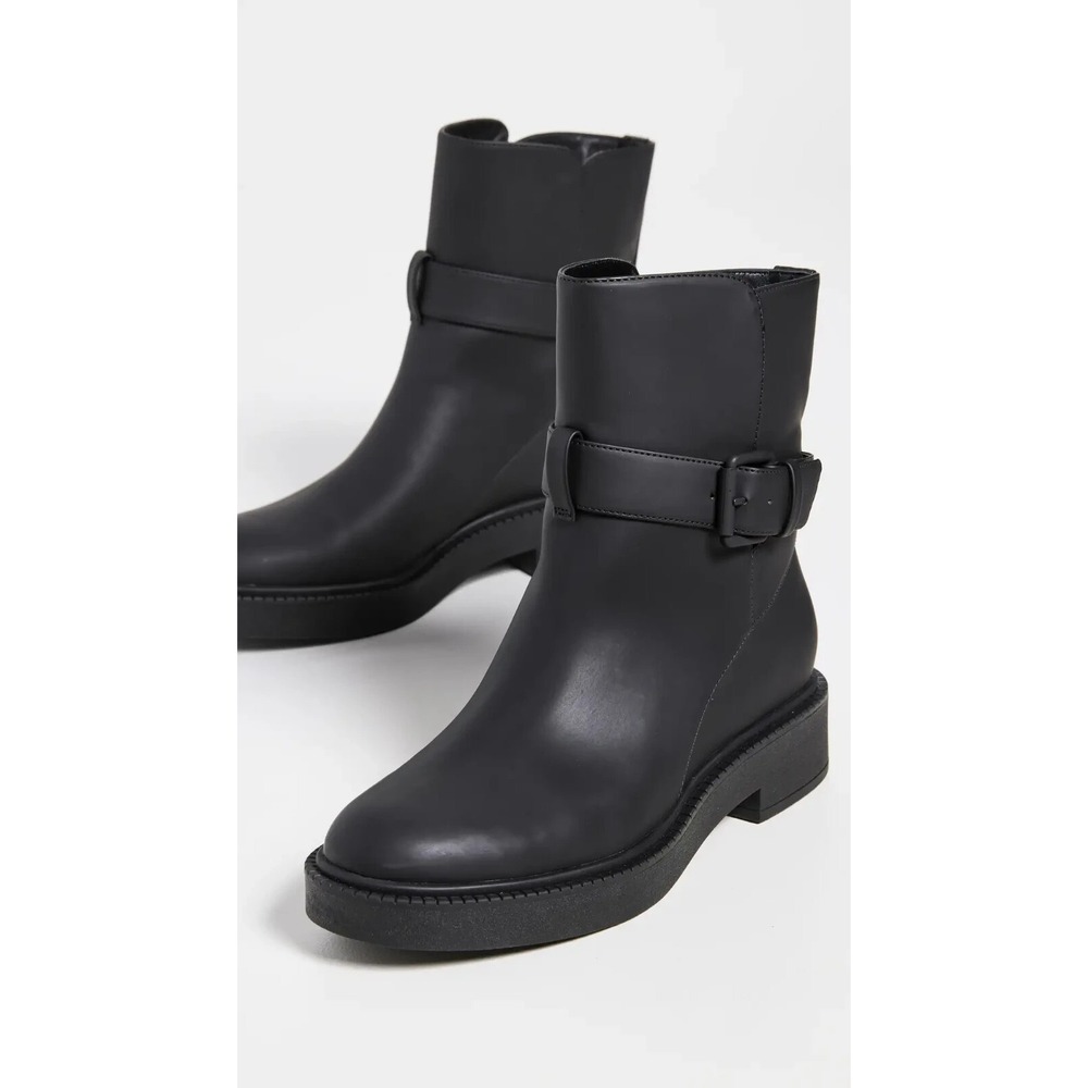 NIB Vince Kaelyn Leather Waterproof Moto Ankle Boots Black Buckle 9.5 $350 - Picture 15 of 16